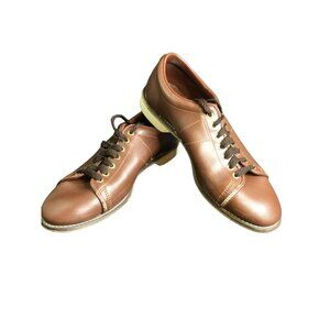Vintage Don Carter by Endicott Johnson Men Leather Bowling Shoes Brown Size 10.5